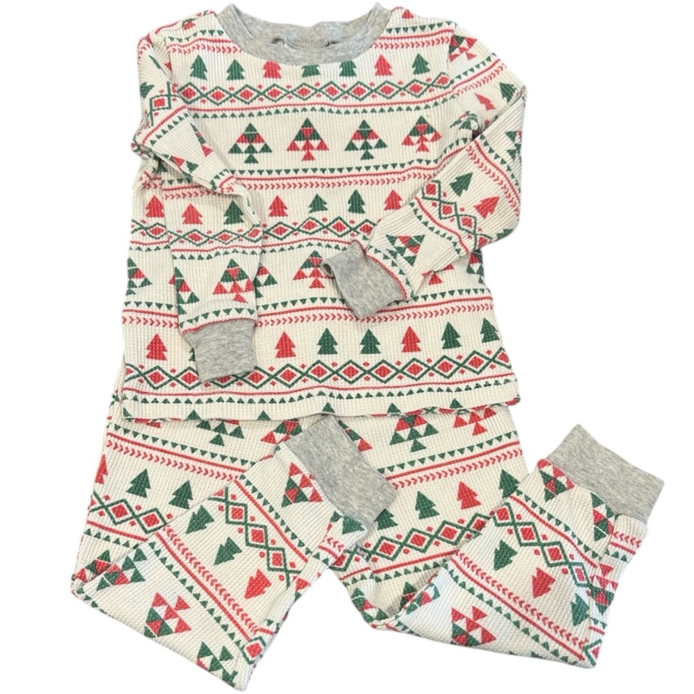 Nordstrom Holiday Festive Baby 18-24 months Pajama Set - Red, Green, and Gray